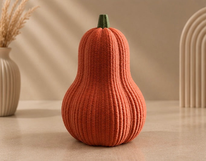 3D geprinte butternut pompoen decoratie in terracotta op beige achtergrond – Small 90 mm