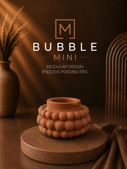 Bubble connector uit de Lumi Mod-collectie – cilindrische vorm met rijen zachte bolvormige noppen