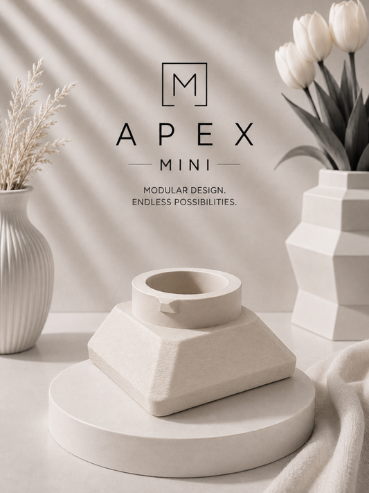 Apex connector uit de Lumi Mod-collectie – vierkante taps toelopende piramidevorm met scherpe rechte vlakken